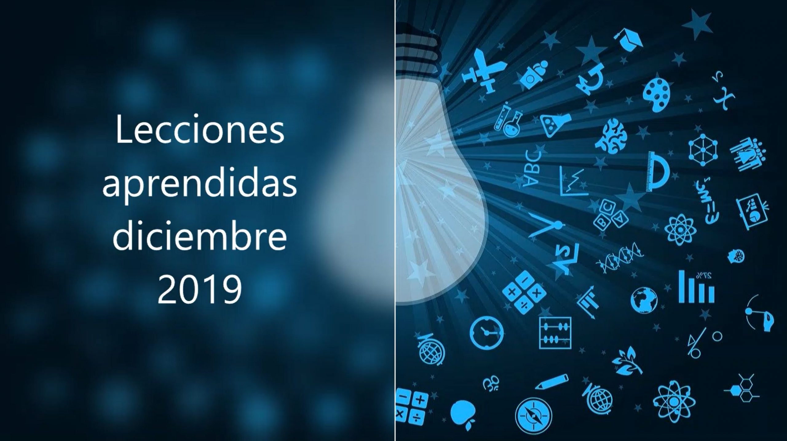 Lecciones aprendidas diciembre 2019